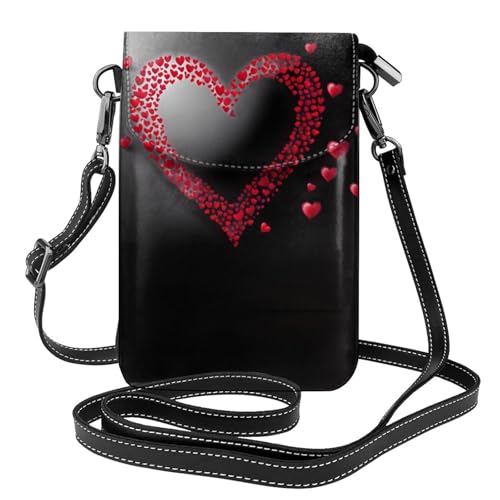 JKDGOJ Überfließende Love Prints Crossbody Tasche, Handytasche, kleine Damengeldbörse, ein praktisches Geschenk geeignet zum Ausgehen, Trainieren und Einkaufen von JKDGOJ