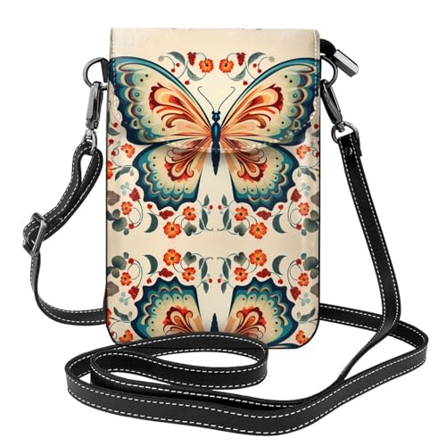 JKDGOJ Umhängetasche mit Schmetterlingsmuster, Handytasche, kleine Damengeldbörse, ein praktisches Geschenk zum Ausgehen, Trainieren und Einkaufen von JKDGOJ