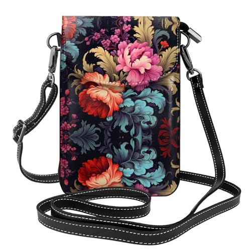 JKDGOJ Umhängetasche mit buntem Blumenmuster, Handytasche, kleine Damengeldbörse, ein praktisches Geschenk zum Ausgehen, Trainieren und Einkaufen von JKDGOJ
