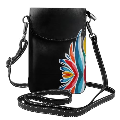 JKDGOJ Umhängetasche mit bunten Eisrissen, Handytasche, kleine Damen-Geldbörse, ein praktisches Geschenk zum Ausgehen, Trainieren und Einkaufen von JKDGOJ