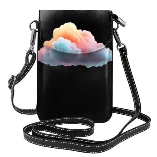 JKDGOJ Umhängetasche mit bunten Wolken-Aufdrucken, Handytasche, kleine Damen-Geldbörse, ein praktisches Geschenk zum Ausgehen, Trainieren und Einkaufen von JKDGOJ