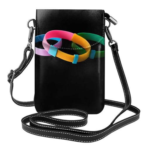 JKDGOJ Umhängetasche mit drei bunten Armbändern, Handytasche, kleine Damengeldbörse, ein praktisches Geschenk zum Ausgehen, Trainieren und Einkaufen von JKDGOJ