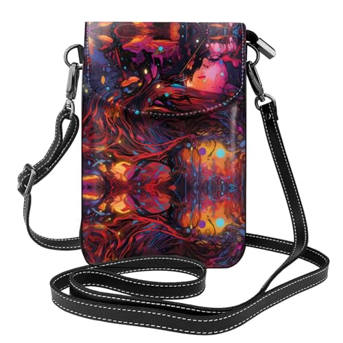 JKDGOJ Umhängetasche mit farbigen Linien, Handytasche, kleine Damengeldbörse, ein praktisches Geschenk zum Ausgehen, Trainieren und Einkaufen von JKDGOJ