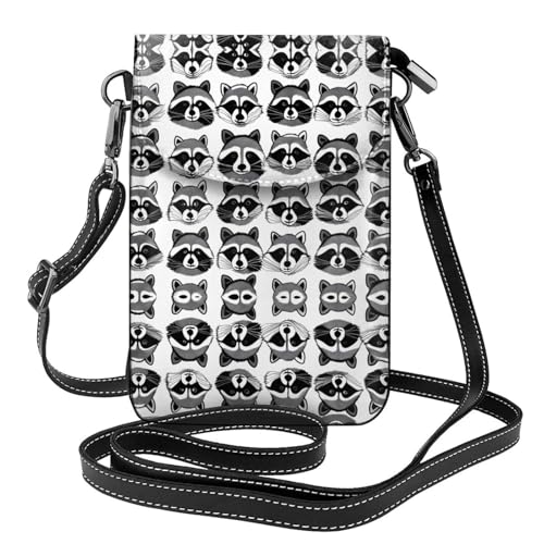 JKDGOJ Umhängetasche mit niedlichem Waschbär-Aufdruck, Handytasche, kleine Damengeldbörse, ein praktisches Geschenk zum Ausgehen, Trainieren und Einkaufen von JKDGOJ