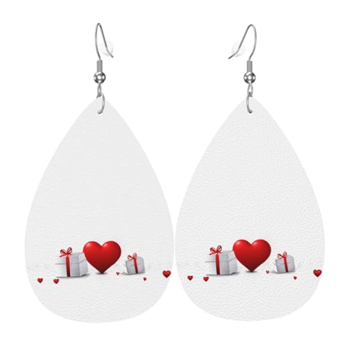 JKDGOJ Valentinstagsgeschenk Muster Wassertropfen-Anhänger Ohrringe und Leder-Ohrringe, geeignet als Feiertags-Geburtstagsgeschenk für Frauen von JKDGOJ