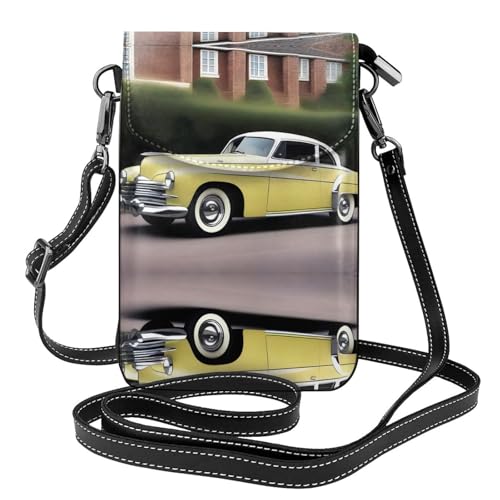 JKDGOJ Vintage Car Prints Crossbody Tasche, Handytasche, Damen kleine Geldbörse, ein praktisches Geschenk geeignet zum Ausgehen, Trainieren und Einkaufen von JKDGOJ