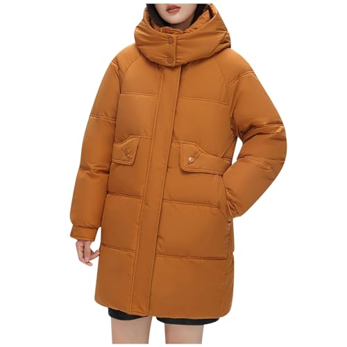 JKJFJKA Winterjacke Jacke Mit Reißverschluss Damen Jacken Damen Mäntel Winter Lange Wintermäntel Für Damen Mantel A-Linie Daunenjacken Für Damen Daunenjacken & Parkas Für Damen Leichte Damen Jacken von JKJFJKA