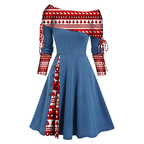 Kleid Für Damen Zu Weihnachten Damen Plus Größe Weihnachtskleid Weihnachtskleid Party Vintage Weihnachten Damen Kleider Hässliches Kleid Weihnachten Damen Weihnachts Swing Kleid Plus Size von JKJFJKA