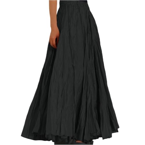 Lang Rock Damen Sommer Hohe Taille Maxi Rock Faltenrock Strandrock Freizeitrock Elegant A-Line Große Größen Röcke Elastic Waistband Bequeme Plisseerock Schwarz L Lang Rock Damen Sommer Hohe Taille Maxi Rock Faltenrock Strandrock Freizeitrock Elegant A-Line Große Größen Röcke Elastic Waistband Bequeme Plisseerock Schwarz L von JKJFJKA