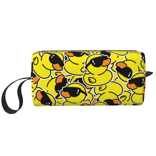 JKJOJIA Make-up-Tasche mit Dinosaurier-Motiv, kleine Kosmetiktasche, tragbar, Reise-Kulturbeutel mit Griff, einfaches Zubehör, Aufbewahrung, Reißverschlusstasche für Damen und Mädchen, Cooler von JKJOJIA