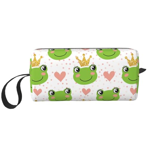 JKJOJIA Make-up-Tasche mit Dinosaurier-Motiv, kleine Kosmetiktasche, tragbar, Reise-Kulturbeutel mit Griff, einfaches Zubehör, Aufbewahrung, Reißverschlusstasche für Damen und Mädchen, Niedlicher von JKJOJIA