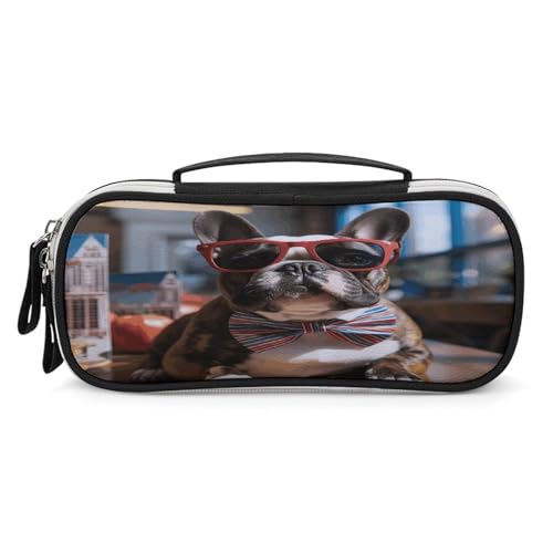 JKLPOMN Tragbare Make-up-Tasche, französische Bulldogge mit Sonnenbrille, bedruckt, große Kapazität, Reise-Make-up-Box, Aufbewahrungstasche, Kosmetik-Reisetasche, Damen-Kulturbeutel, geeignet für JKLPOMN Tragbare Make-up-Tasche, französische Bulldogge mit Sonnenbrille, bedruckt, große Kapazität, Reise-Make-up-Box, Aufbewahrungstasche, Kosmetik-Reisetasche, Damen-Kulturbeutel, geeignet für von JKLPOMN