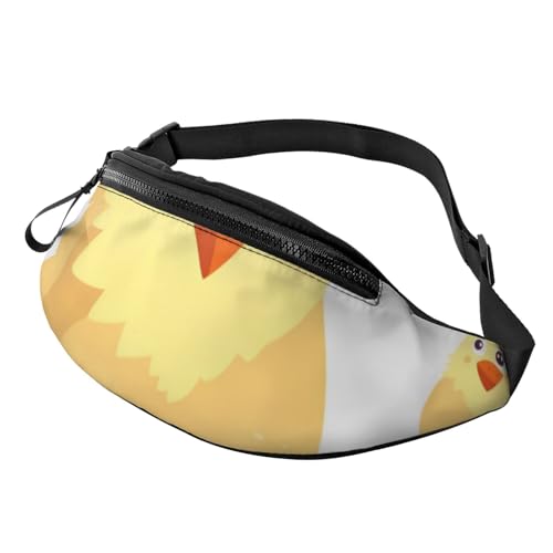Gürteltasche mit Motiv Chicken Chick mit Kopfhöreranschluss, personalisierte Bauchtaschen, Unisex, Laufen, Wandern, Crossbody-Tasche für Männer und Frauen, Schwarz , Einheitsgröße, Sling Rucksäcke von JKLQWC