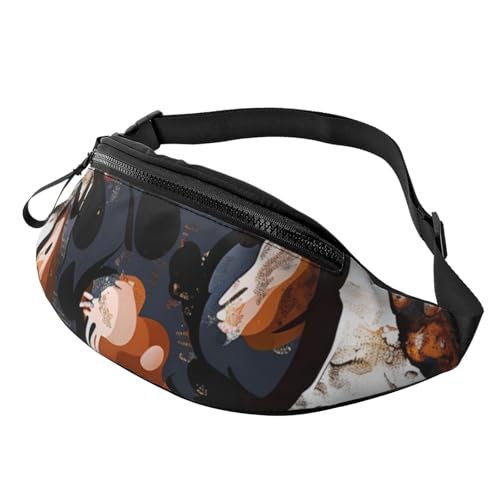 Hüfttasche mit Hundepfotenabdruck, mit Kopfhöreranschluss, personalisierte Bauchtasche, Unisex, Laufen, Wandern, Crossbody-Tasche für Männer und Frauen, Schwarz , Einheitsgröße, Sling Rucksäcke von JKLQWC