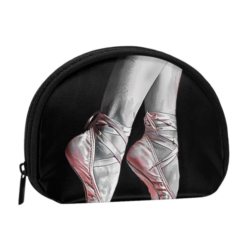 JKLQWC Bedruckte Münzbörse für Damen, Motiv: Balletttänzerin, niedlich, klein, Kleingeldbörse mit Reißverschluss, Schwarz , Einheitsgröße, Modern von JKLQWC