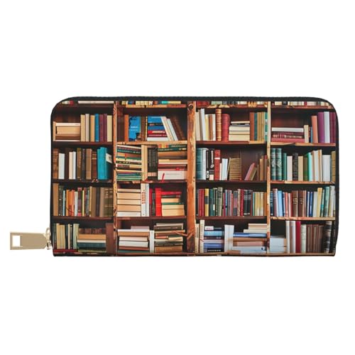 JKLQWC Bedruckte lange Geldbörse für Damen und Herren, stilvolle und niedliche PU-Leder-Geldbörse mit Münzfach und Kreditkartenhalter, weiß, Einheitsgröße, Modern von JKLQWC