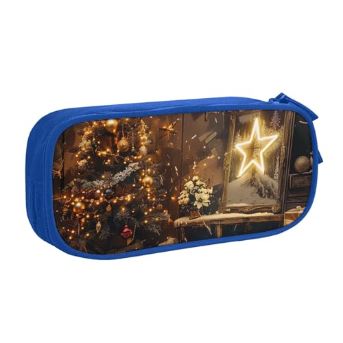 JKLQWC Bedrucktes Federmäppchen mit Aufschrift "Merry Christmas and Happy New Year", niedlich, mit Reißverschluss, Aufbewahrungsbox, Halter für Büro, Schule, Teenager, Mädchen, Jungen, Erwachsene, von JKLQWC