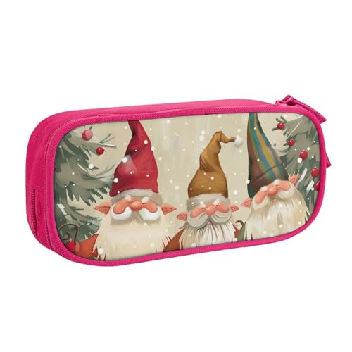 JKLQWC Bedrucktes Federmäppchen mit Weihnachts-Zwergen, niedlich, mit Reißverschluss, Aufbewahrungsbox, Halter für Büro, Schule, Teenager, Mädchen, Jungen, Erwachsene, Schwarz, rose, Einheitsgröße von JKLQWC