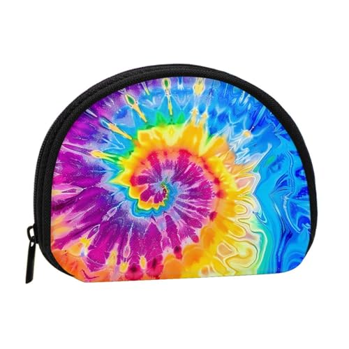 JKLQWC Bunte Batik-Münzgeldbörse für Damen, niedlich, kleine Kleingeldbörse, Mini-Münzgeldbeutel mit Reißverschluss, Schwarz , Einheitsgröße, Modern von JKLQWC