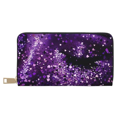 JKLQWC Damen Glitzer Bedruckte Lange Geldbörse für Frauen Männer Lustige PU Leder Geldbörse mit Münzgeldbörse und Kartenhalter, weiß, Einheitsgröße, Modern von JKLQWC