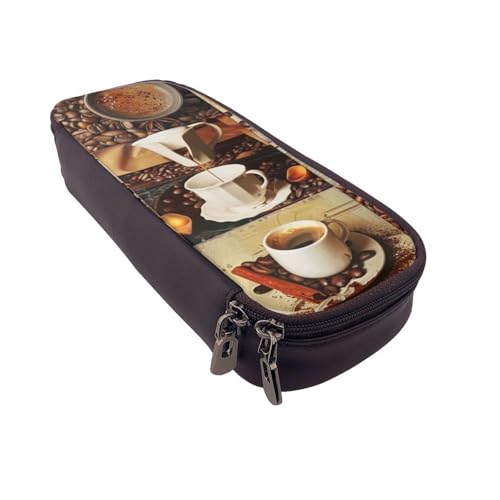 JKLQWC Federmäppchen für Mädchen und Jungen, niedliches PU-Leder, Federmäppchen, Reißverschluss, Federmäppchen, Organizer für Büro, Schule, Schwarz , Einheitsgröße, Schulranzen von JKLQWC