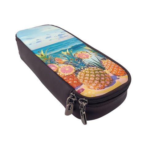 JKLQWC Federmäppchen für Mädchen und Jungen, niedliches PU-Leder, mit Reißverschluss, für Büro, Schule, Schwarz , Einheitsgröße, Schulranzen von JKLQWC