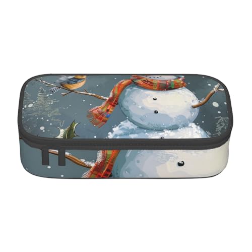 JKLQWC Federmäppchen mit Aufschrift "Merry Christmas and Snow", niedliches Federmäppchen, großes Fassungsvermögen, Reißverschluss, Federmäppchen, Organizer für Büro, Schule, Reisen, Schwarz JKLQWC Federmäppchen mit Aufschrift "Merry Christmas and Snow", niedliches Federmäppchen, großes Fassungsvermögen, Reißverschluss, Federmäppchen, Organizer für Büro, Schule, Reisen, Schwarz von JKLQWC