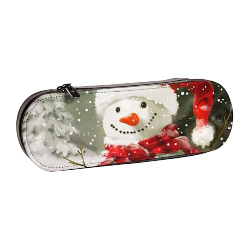 JKLQWC Federmäppchen mit Aufschrift "Merry Christmas with Happy Snowman", niedliches Federmäppchen, PU-Leder, Reißverschluss, für Büro, Schule, Reisen, Schwarz , Einheitsgröße, Schulranzen JKLQWC Federmäppchen mit Aufschrift "Merry Christmas with Happy Snowman", niedliches Federmäppchen, PU-Leder, Reißverschluss, für Büro, Schule, Reisen, Schwarz , Einheitsgröße, Schulranzen von JKLQWC