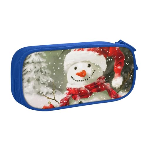 JKLQWC Federmäppchen mit Aufschrift "Merry Christmas with Happy Snowman", niedliches Federmäppchen, Reißverschluss, Aufbewahrungsbox, Halter für Büro, Schule, Teenager, Mädchen, Jungen, Erwachsene, JKLQWC Federmäppchen mit Aufschrift "Merry Christmas with Happy Snowman", niedliches Federmäppchen, Reißverschluss, Aufbewahrungsbox, Halter für Büro, Schule, Teenager, Mädchen, Jungen, Erwachsene, von JKLQWC