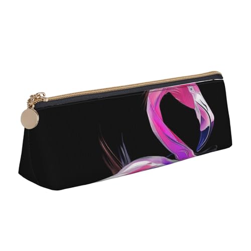 JKLQWC Federmäppchen mit Ballettschuh-Motiv, dreieckig, mit Reißverschluss, leichter Leder-Organizer für Schule, Büro, Reisen, Make-up, Abstrakter Flamingo, Einheitsgröße, Schulranzen von JKLQWC