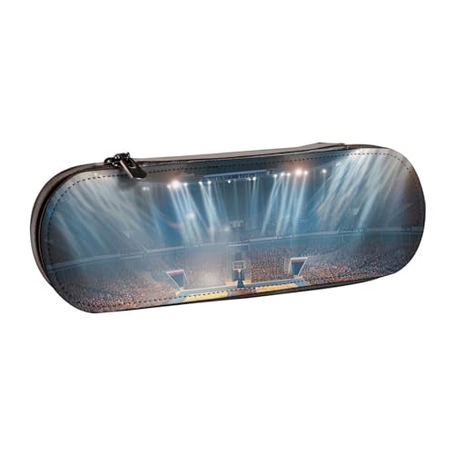 JKLQWC Federmäppchen mit Basketballdruck, niedliches Federmäppchen, PU-Leder, Reißverschluss, für Büro, Schule, Reisen, Schwarz , Einheitsgröße, Schulranzen von JKLQWC