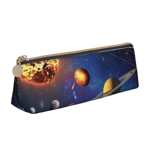 JKLQWC Federmäppchen mit Pizzasternbild, bedruckt, dreieckig, mit Reißverschluss, leichter Leder-Organizer für Schule, Büro, Reisen, Make-up, Außenraum-Solarsystem., Einheitsgröße, Schulranzen JKLQWC Federmäppchen mit Pizzasternbild, bedruckt, dreieckig, mit Reißverschluss, leichter Leder-Organizer für Schule, Büro, Reisen, Make-up, Außenraum-Solarsystem., Einheitsgröße, Schulranzen von JKLQWC