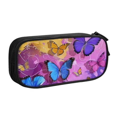 JKLQWC Federmäppchen mit Schmetterlings-Motiv, niedlich, mit Reißverschluss, Aufbewahrungsbox, Organizer für Büro, Schule, Teenager, Mädchen, Jungen, Erwachsene, Schwarz, Schwarz , Einheitsgröße JKLQWC Federmäppchen mit Schmetterlings-Motiv, niedlich, mit Reißverschluss, Aufbewahrungsbox, Organizer für Büro, Schule, Teenager, Mädchen, Jungen, Erwachsene, Schwarz, Schwarz , Einheitsgröße von JKLQWC