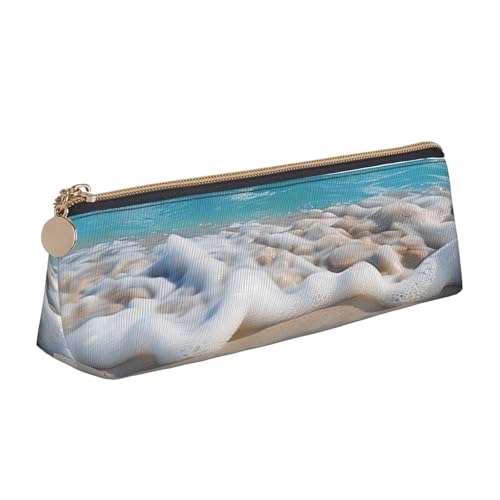 JKLQWC Federmäppchen mit Sonnenblumen-Motiv, Motiv: Blühende Blumen, Pflanzen, Schmetterling, bedruckt, dreieckig, mit Reißverschluss, leichter Leder-Organizer für Schule, Büro, Reisen, Make-up von JKLQWC