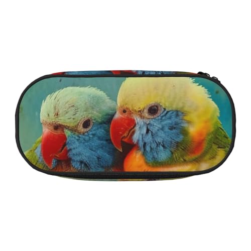 JKLQWC Federmäppchen mit doppeltem Reißverschluss, Netzfach und Stifthalter, Blumenmuster, Kunstdrucke, Mehrzweck-Schreibwaren-Halter, reisefreundliche Kosmetiktasche für Schule, Büro, Geschenke von JKLQWC