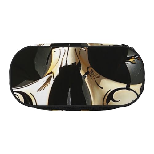 JKLQWC Federmäppchen mit doppeltem Reißverschluss und Netzfach und Stifthaltern – Totenkopf-bunte Drucke, Mehrzweck-Schreibwarenhalter, reisefreundliche Kosmetiktasche für Schule, Büro, Geschenke von JKLQWC