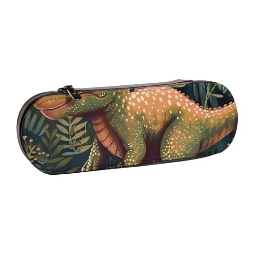 JKLQWC Federmäppchen mit niedlichem Dinosaurier-Motiv, aus PU-Leder, mit Reißverschluss, für Büro, Schule, Reisen, Schwarz , Einheitsgröße, Schulranzen von JKLQWC
