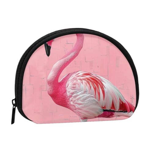 JKLQWC Flamingo 1 bedruckte Münzbörse für Damen, niedlich, kleine Kleingeldbörse, Mini-Münzgeldbörse, Beutel mit Reißverschluss, Schwarz , Einheitsgröße, Modern von JKLQWC