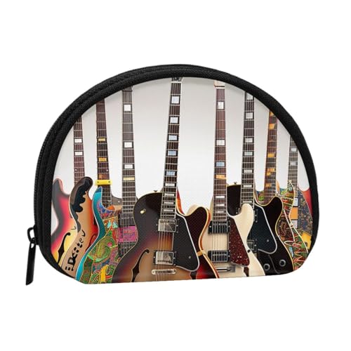 JKLQWC Geldbörse mit Gitarren-Aufdruck für Damen, niedlich, kleine Kleingeldbörse, Mini-Münzgeldbörse mit Reißverschluss, Schwarz , Einheitsgröße, Modern von JKLQWC