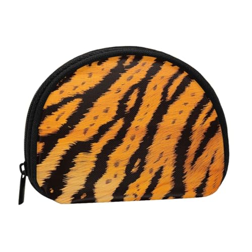 JKLQWC Geldbörse mit Tiger-Streifenmuster, bedruckt, für Damen, niedlich, klein, Kleingeldbörse, Mini-Münzgeldbeutel, Beutel mit Reißverschluss, Schwarz , Einheitsgröße, Modern von JKLQWC