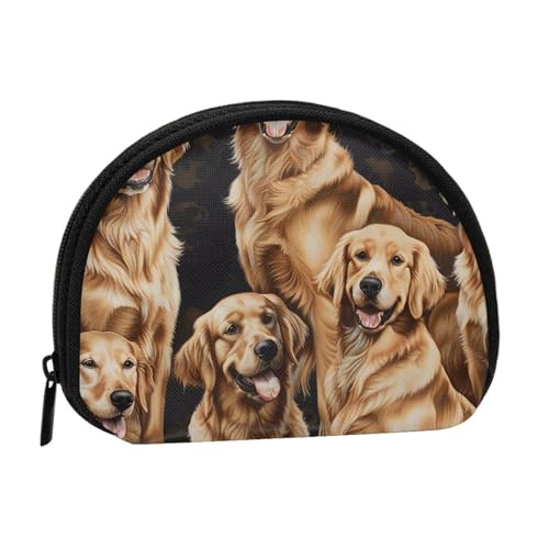 JKLQWC Golden Retrievers bedruckte Münzbörse für Damen, niedlich, kleine Kleingeldbörse mit Reißverschluss, Schwarz , Einheitsgröße, Modern von JKLQWC