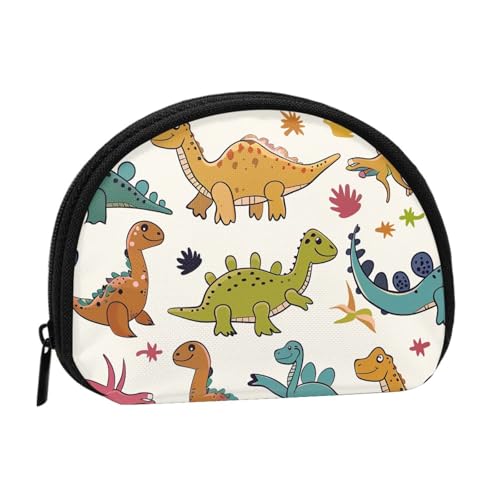 JKLQWC Münzbörse mit Dinosaurier-Muster für Damen, niedlich, klein, Kleingeldbörse, Mini-Münzgeldbeutel, Beutel mit Reißverschluss, Schwarz , Einheitsgröße, Modern von JKLQWC