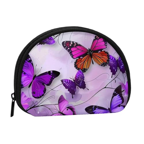 JKLQWC Münzbörse mit Schmetterlings-Motiv, für Damen, niedlich, klein, Kleingeldbörse, Mini-Münzgeldbeutel, mit Reißverschluss, Schwarz , Einheitsgröße, Modern von JKLQWC