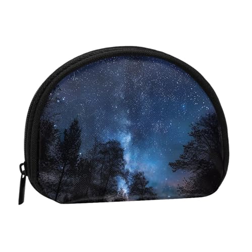JKLQWC Münzgeldbörse für Damen, Motiv: Baum bei Nacht, niedlich, klein, Kleingeldbörse mit Reißverschluss, Schwarz , Einheitsgröße, Modern von JKLQWC
