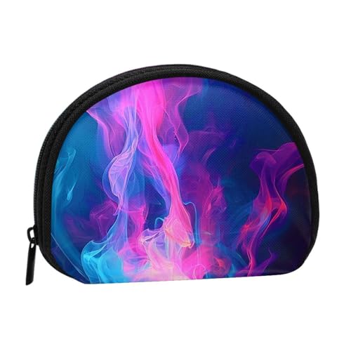 JKLQWC Münzgeldbörse für Damen, Motiv: Blau und Feuer, niedlich, klein, Kleingeldbörse mit Reißverschluss, Schwarz , Einheitsgröße, Modern von JKLQWC