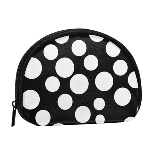 JKLQWC Münzgeldbörse für Damen, Schwarz und Weiß, gepunktet, niedlich, kleine Kleingeldbörse, Mini-Münzgeldbörse, Beutel mit Reißverschluss, Schwarz , Einheitsgröße, Modern von JKLQWC