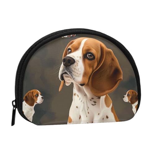 JKLQWC Münzgeldbörse mit Beagle-Motiv, für Damen, niedlich, klein, Kleingeldbörse mit Reißverschluss, Schwarz , Einheitsgröße, Modern von JKLQWC