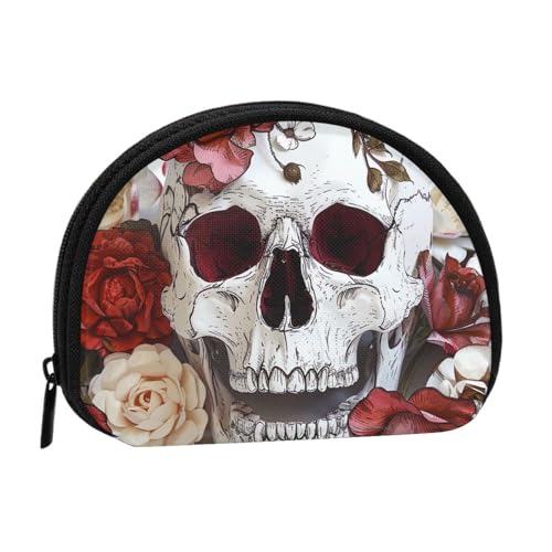 JKLQWC Münzgeldbörse mit Blumenmuster für Damen, niedlich, klein, Kleingeldbörse, Mini-Münzgeldbörse, Beutel mit Reißverschluss, Schwarz , Einheitsgröße, Modern von JKLQWC