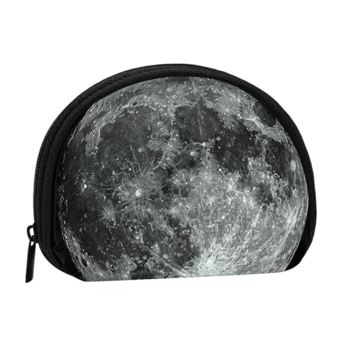 JKLQWC Münzgeldbörse mit Mond-Aufdruck für Damen, niedlich, klein, Kleingeldbörse mit Reißverschluss, Schwarz , Einheitsgröße, Modern von JKLQWC