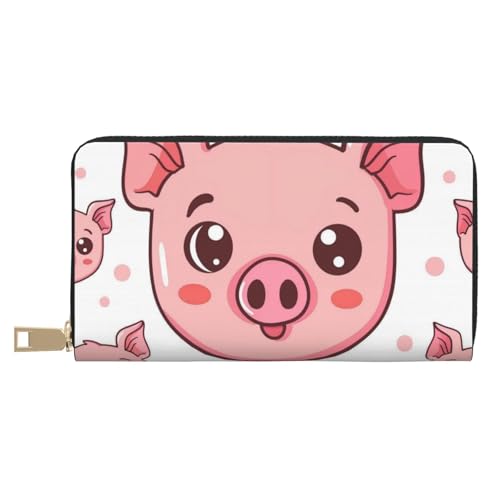 JKLQWC Niedliche Tiere bedruckte lange Geldbörse für Damen und Herren, lustige PU-Leder-Geldbörse mit Münzgeldbörse und Kartenhalter, weiß, Einheitsgröße, Modern von JKLQWC